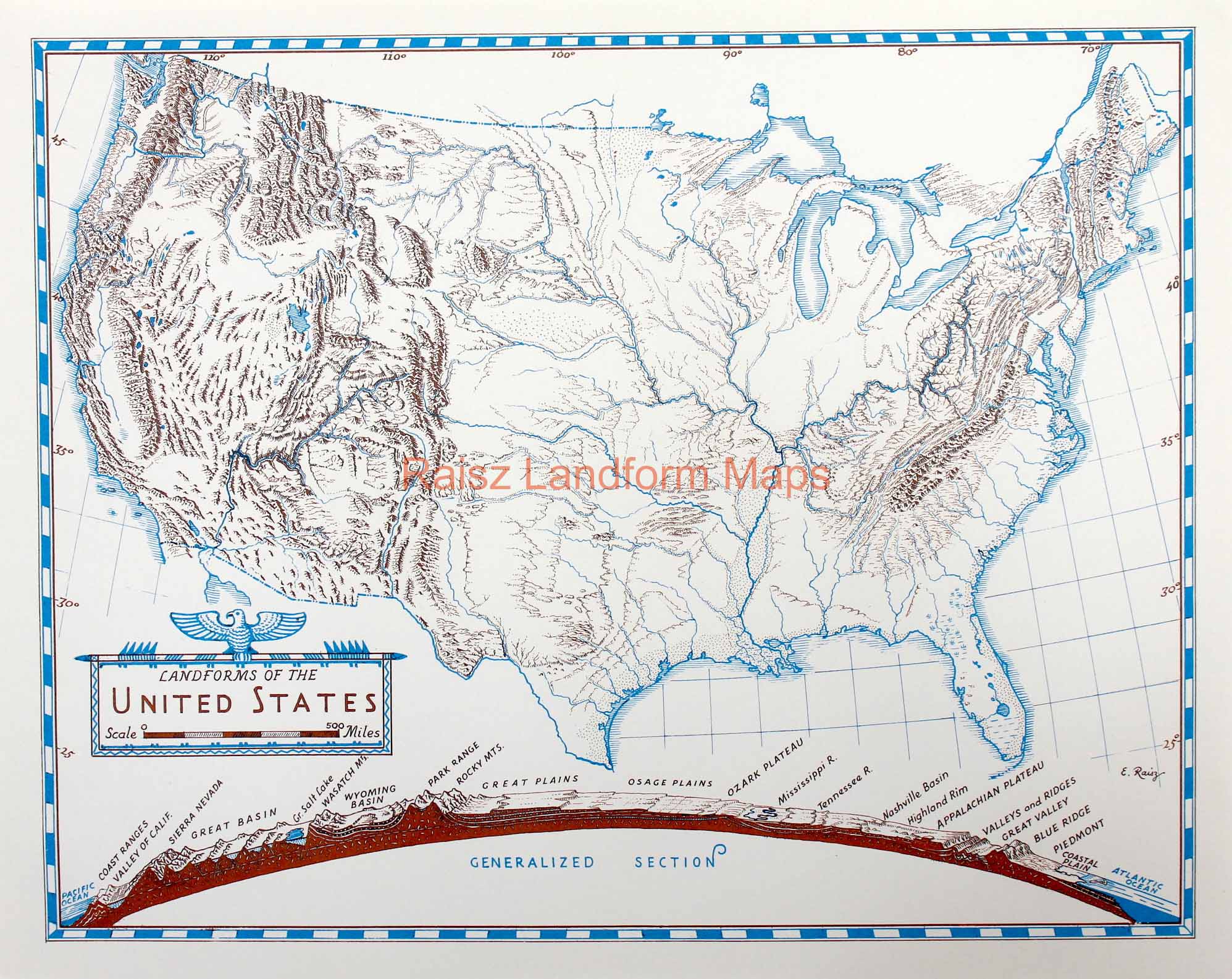 30 United States Landforms Map Maps Database Source